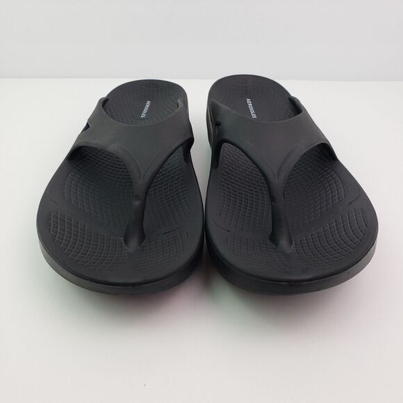 Aerosoles Mens Sz 8 Womens Sz 10 Black Slip On Recovery Thong Flip Flop Sandals - Picture 5 of 10